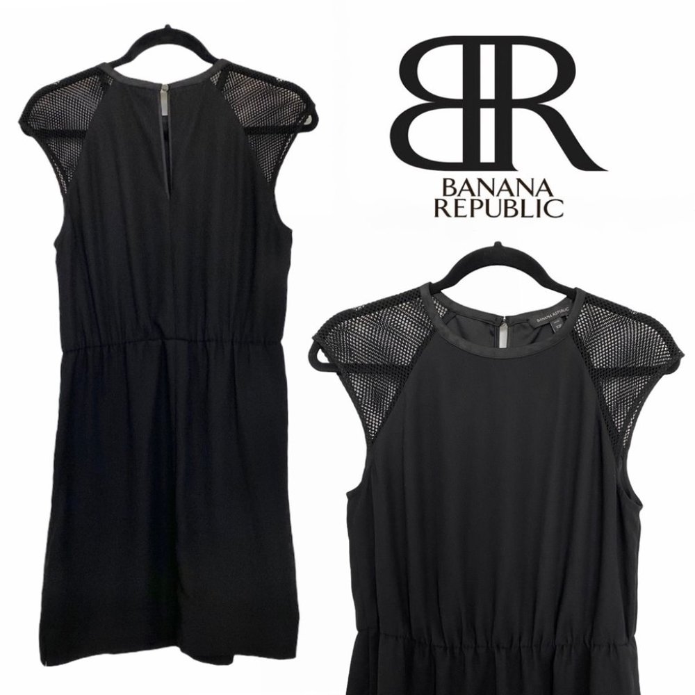 Banana Republic Mesh Cap Sleeve Dress w Pockets